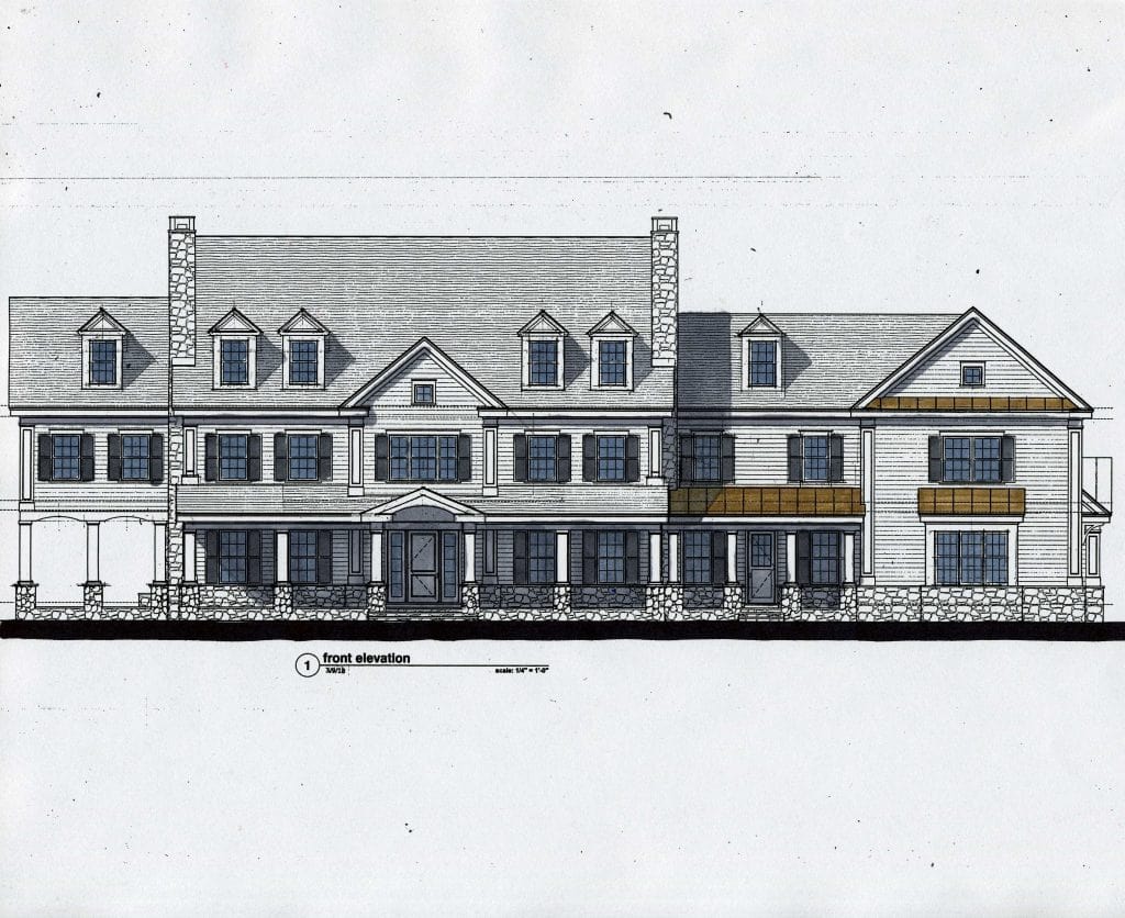 Greenwich CT custom home design rendering by DeMotte Architects